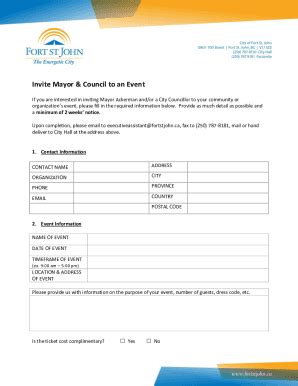 Inviting the Mayor or a Councillor to an event .